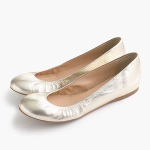 Gold ballet flats